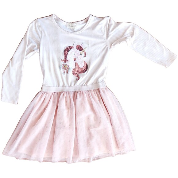 btween Other - 🦄 Btween Unicorn Pink Tulle Long-Sleeve Dress - Girls Size 8 🌟